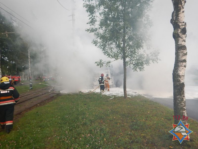 грузовик с газовой цистерной, пожар, Новополоцк