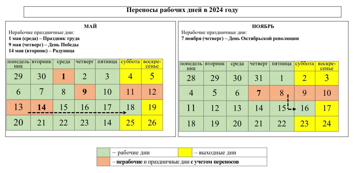 Выходные в 2024 году